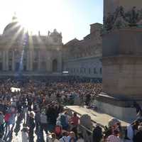 <p>Thousands at the Vatican are awaiting the introduction of the new pope.</p>