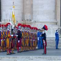<p>The Pontifical Swiss Guard shortly after the white smoke appeared.</p>