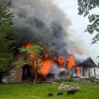 Raging Fire Destroys Ledyard Home, Kills Family Dog Despite Heroic Efforts
