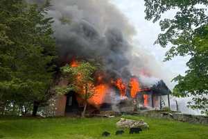 Raging Fire Destroys Ledyard Home, Kills Family Dog Despite Heroic Efforts