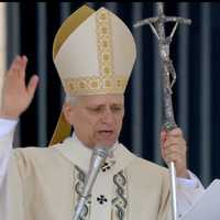 <p>Pope Leo XIV used a pastoral staff, a rod with a knob on top surmounted by a cross, during the ceremony.</p>