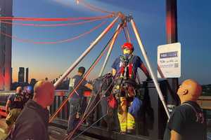Jersey City FD Conducts Daring Rescue At Pulaski Skyway