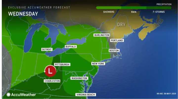 A series of low-pressure systems will affect the Northeast from Wednesday, May 28, through the rest of the week.&nbsp;&nbsp;
  
