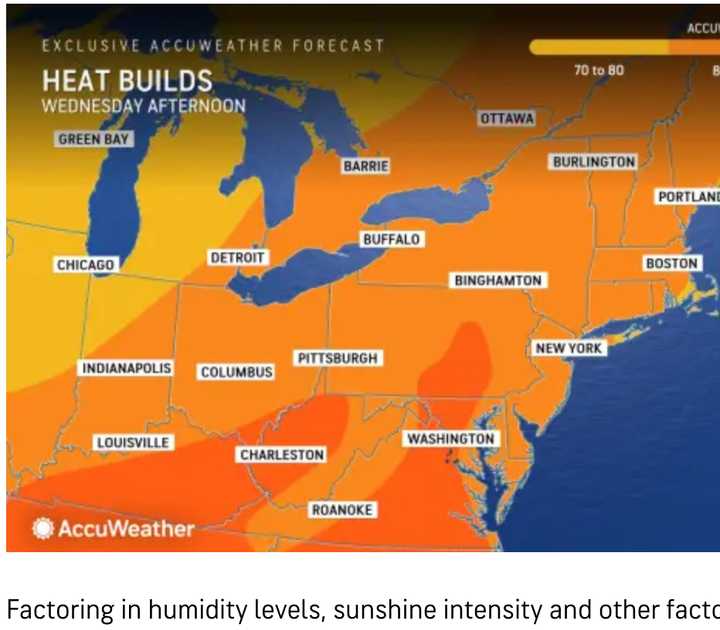 An increase in humidity on Wednesday, June 4 will make it feel even warmer as temperatures surge in the upper 80s and even into the 90s.