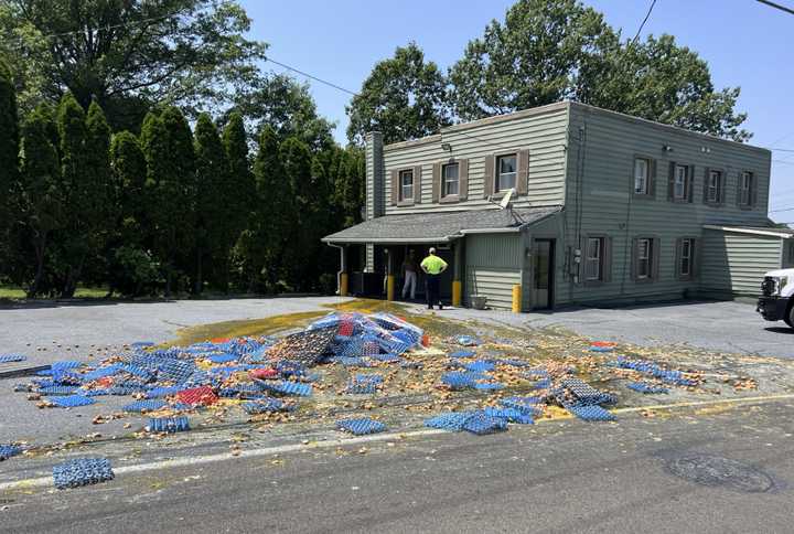 The eggs smashed outside HomeGoodies &amp; Coffee.