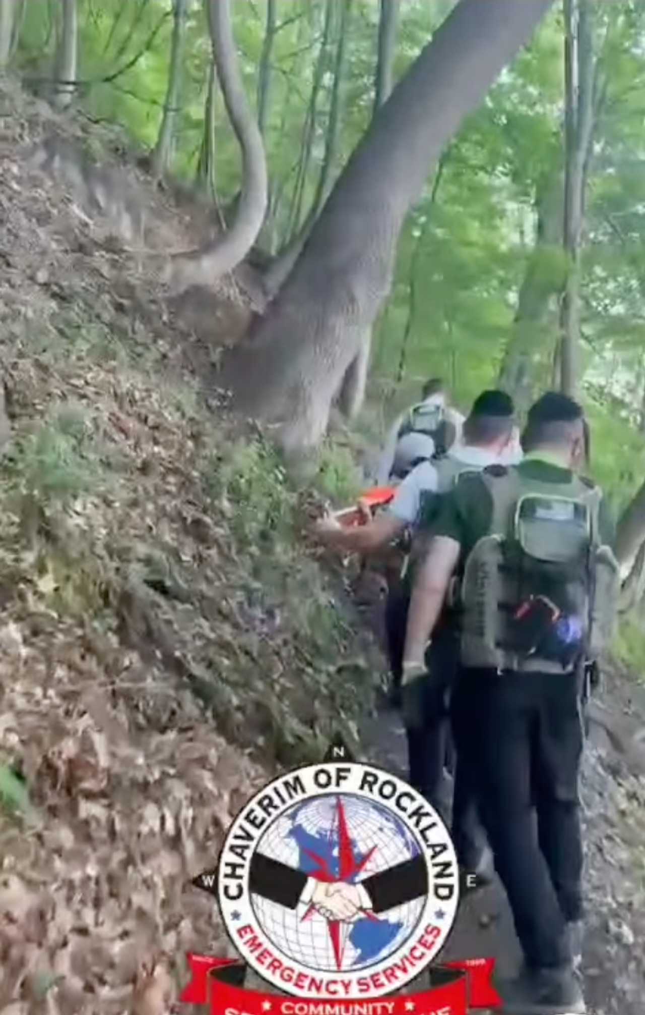 The rescue happened on the trails near the Palisades, close to the New Jersey border. The rescue happened on the trails near the Palisades, close to the New Jersey border.