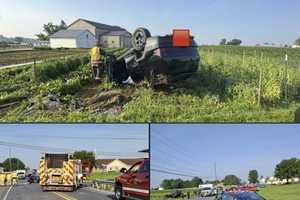 SUV Flips Onto Roof In Lancaster County Crash (PHOTOS)