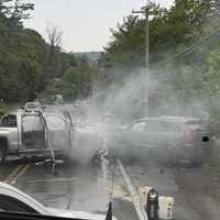 MASS CASUALTY: Pickup Slams SUV Into Bridge In Fiery 3-Car Crash Schuylkill County (DEVELOPING)