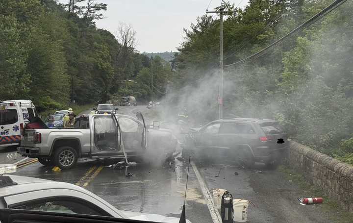 The scene of the mass casualty crash in Schuylkill County. Photo Credit: Yorkville Hose Fire-Rescue