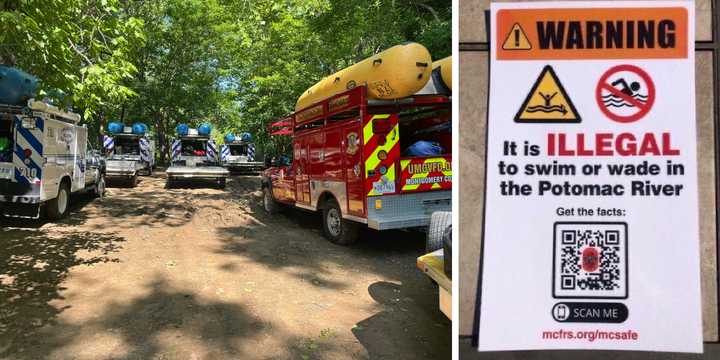 Two were rescued from the Potomac River on Friday afternoon.