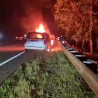 WATCH: Vehicle Goes Up In Flames On Palisades Parkway In Orangetown