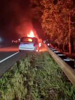 WATCH: Vehicle Goes Up In Flames On Palisades Parkway In Orangetown