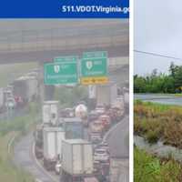<p>The traffic caused by the downed power lines in Fredericksburg.</p>
