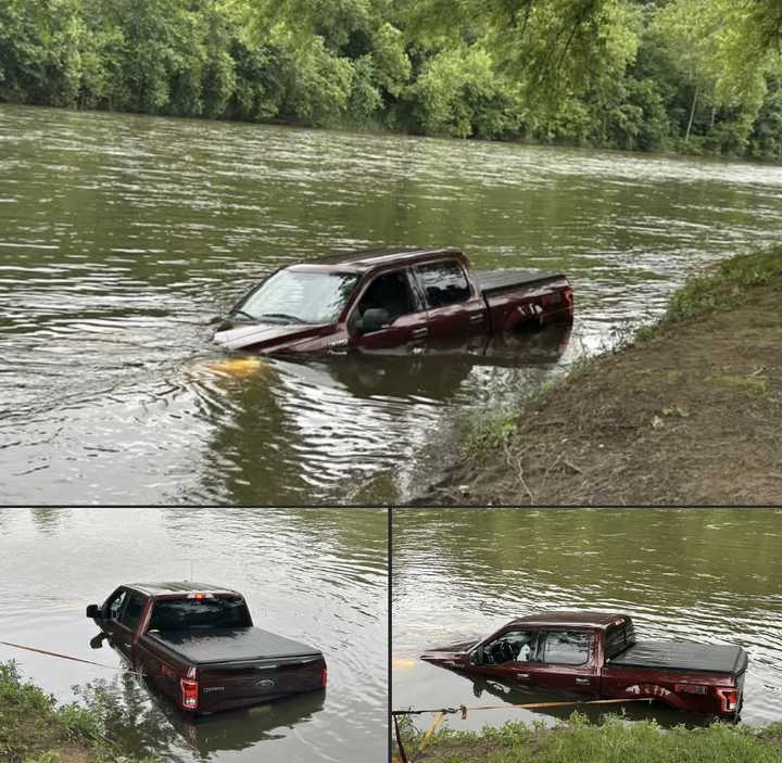 The scene of the pickup in Juniata River at Buttonwood Campground in Pennsylvania.