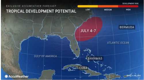 Tropical Depression Forms Off Atlantic - Screenshot 2025 07 04 At 7.45.26 AM 