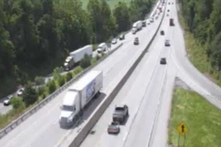 Aluminum Blocks Fly Across I-83 In Triple-Trailer Crash Causing Major Backup In York: PennDOT