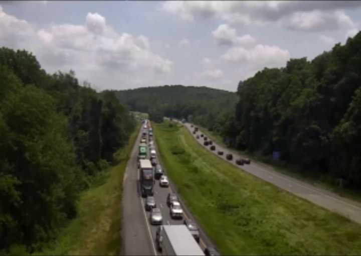The crash has backed up traffic on I-84 West in Putnam County on Friday, July 11.&nbsp;