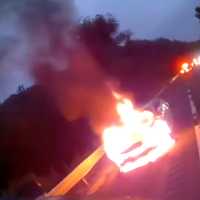 WATCH: Early Morning Car Blaze Erupts On Taconic Parkway In Yorktown