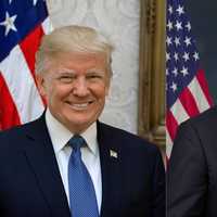 <p>President Donald Trump and Sen. Adam Schiff</p>