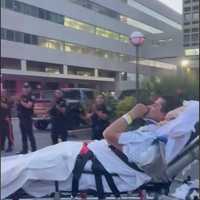 VIDEO: Hit By Speeding Bus, NJ Cop Leaves Hospital On Stretcher In Emotional Sendoff