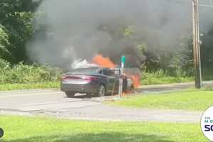 Police Seek Suspects After Car Fire In NY (DEVELOPING)