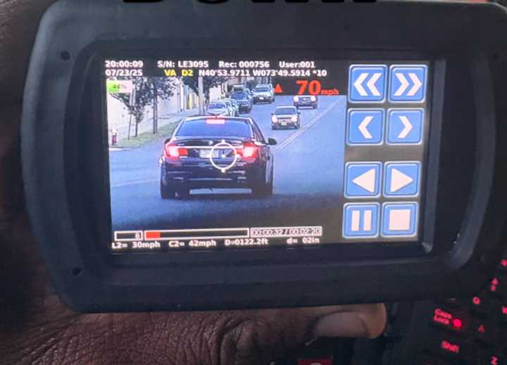 Mount Vernon Police caught a driver going 70 miles per hour in a 30 mph zone on South Fulton Avenue, the department said. 