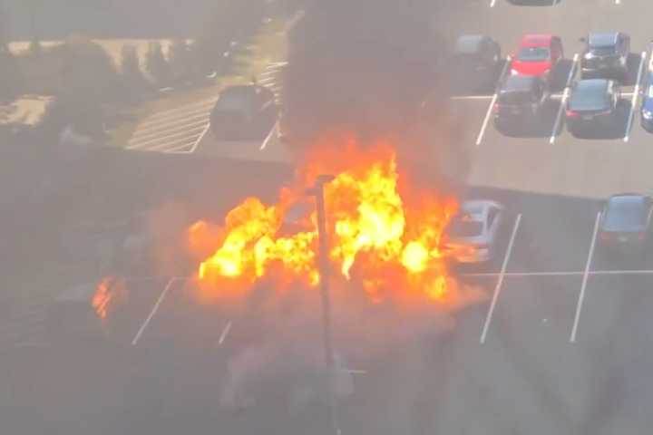 WATCH: Fireball Rips Through Parking Lot After Car Explosion In DMV, Officials Say