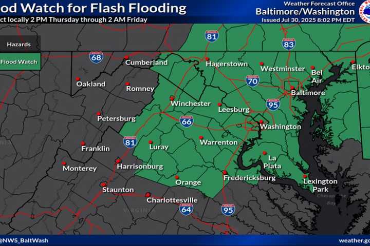 Tornado Warnings, Flash Flooding Slam Maryland, Virginia As Severe Storms Move In