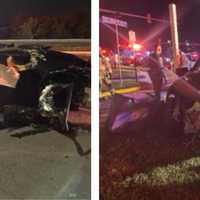 100+ MPH Pursuit Ends In Airborne Crash On I‑395, Three Injured: State Police