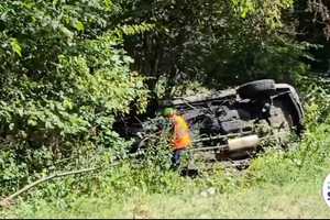 Car Flips On Palisades Parkway In NY After Possible Brake-Checking