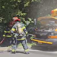 VIDEO: School Bus Catches Fire In Spring Valley