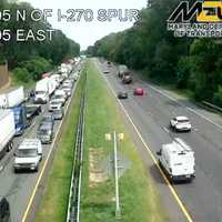 Miles-Long Backup After Tractor-Trailer Crash Shuts Down I-495 In Maryland (DEVELOPING)