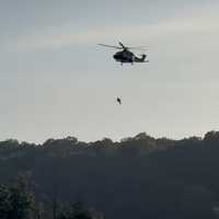 <p>The hiker was hoisted to safety by a Maryland State Police helicopter.</p>