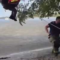 <p>The hiker was hoisted to safety by a Maryland State Police helicopter.</p>