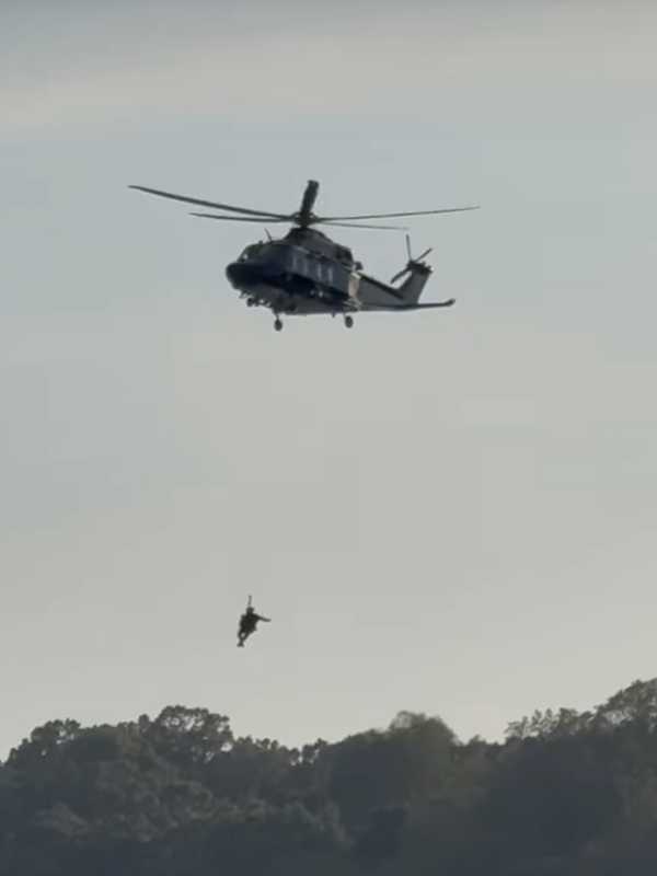 WATCH: Maryland Hiker Hoisted To Safety By State Police Helicopter After 25-Foot Fall