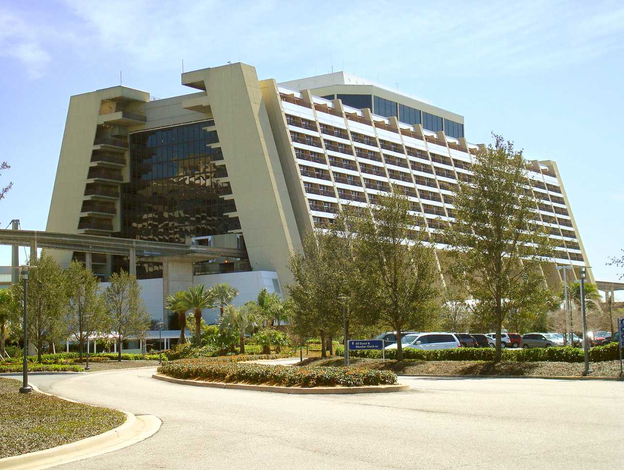 Disney World's Contemporary Resort, a hotel near Magic Kingdom. Disney World's Contemporary Resort, a hotel near Magic Kingdom.