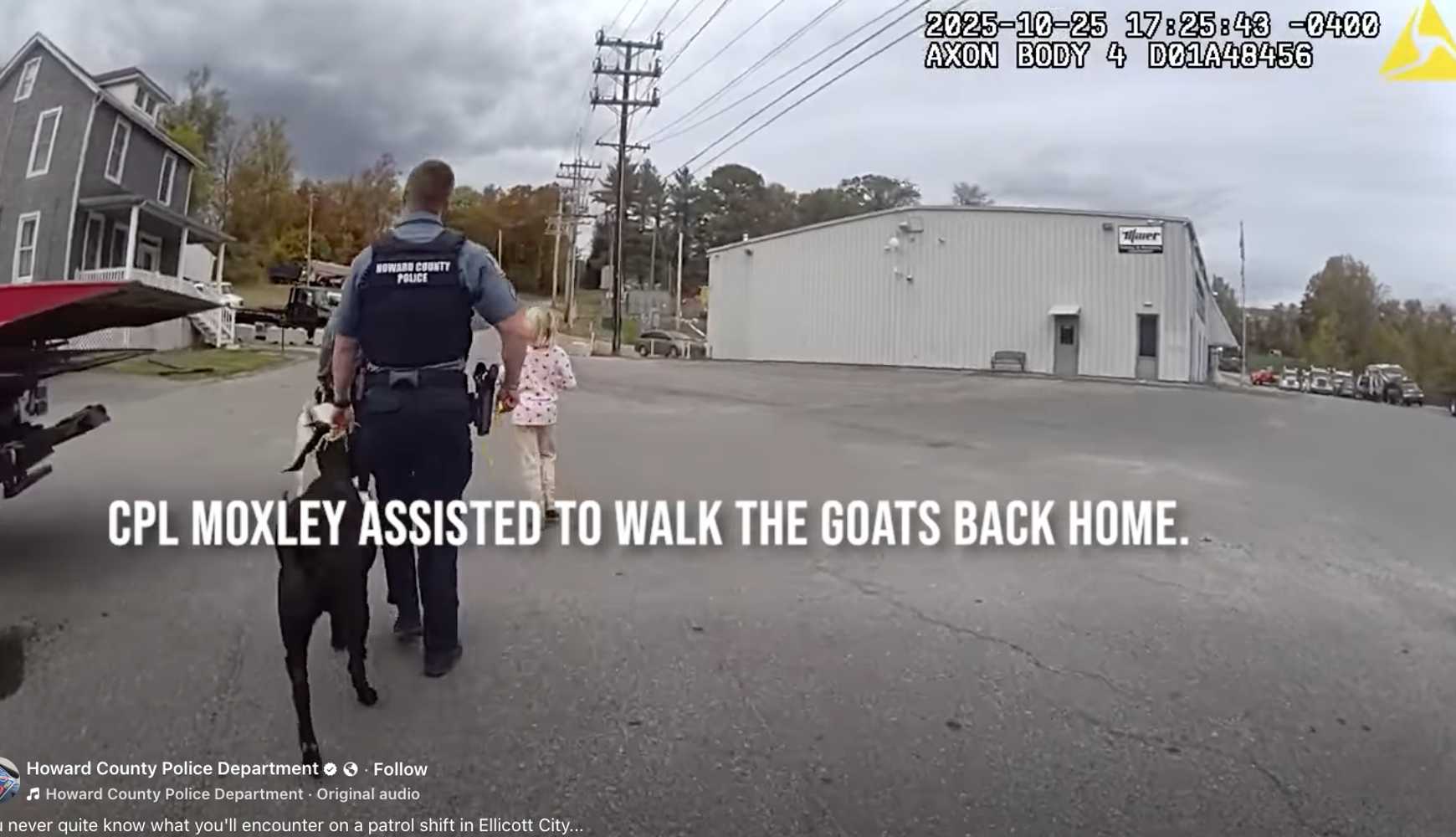 
The goats were found in Ellicott City by some passersby. 
