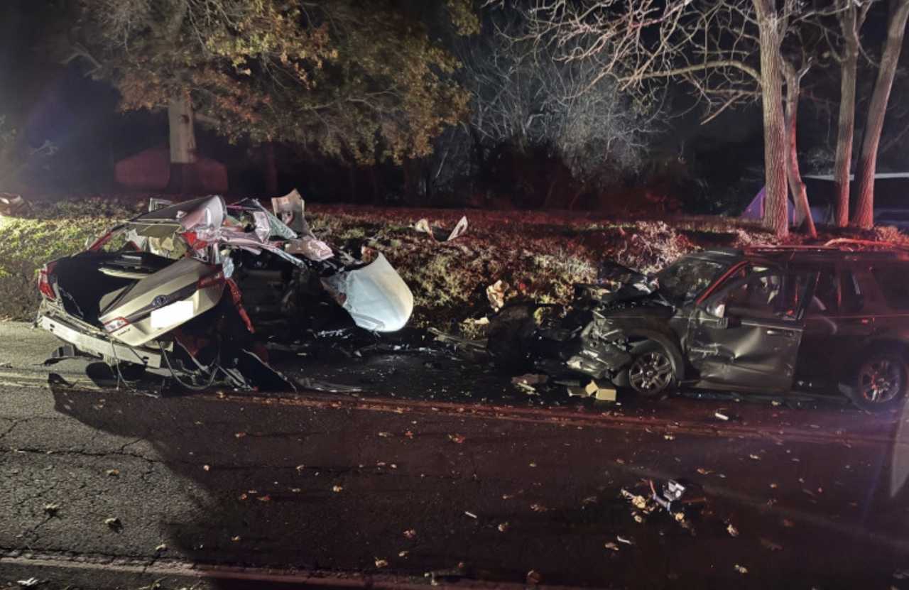 The scene of the head-on crash in Warrington Township on Halloween.