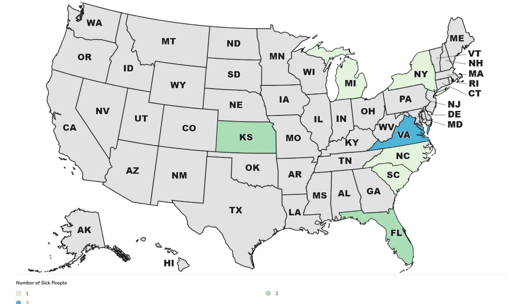 
Case Count Map Provided by CDC
