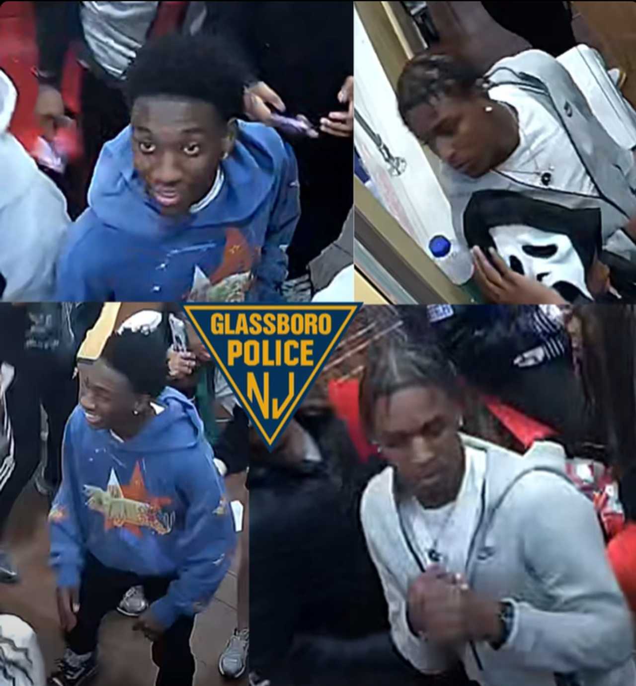 Two suspects are at large after a chair struck an officer in the head at Domino's.