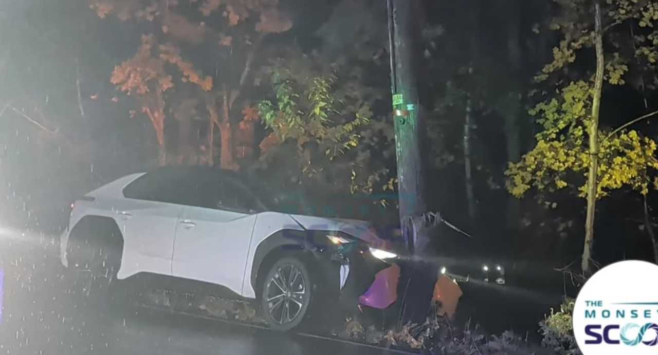 The scene of the crash on Spook Rock Road near Route 202 in Ramapo. 