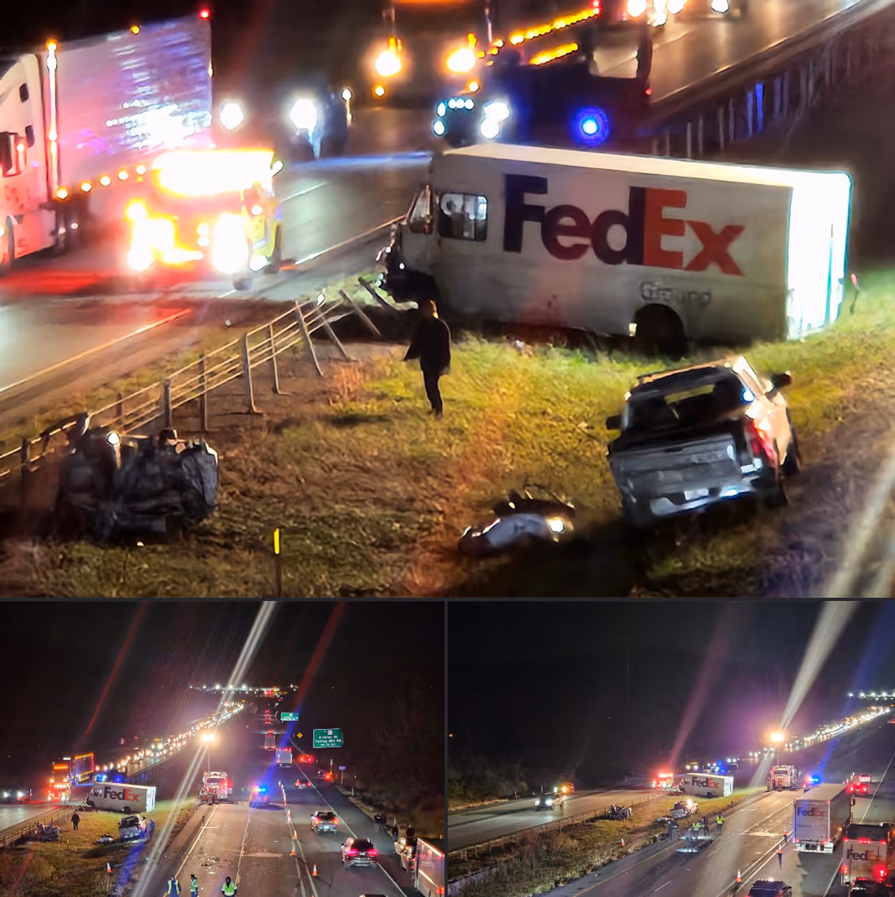 The scene of the five-vehicle fatal crash on 283. The scene of the five-vehicle fatal crash on 283.