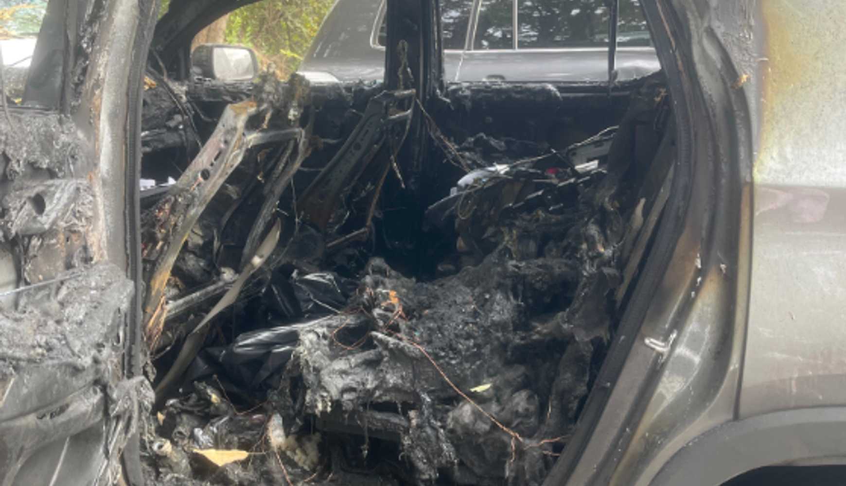 
The aftermath of the vehicle fire in Virginia.
  

