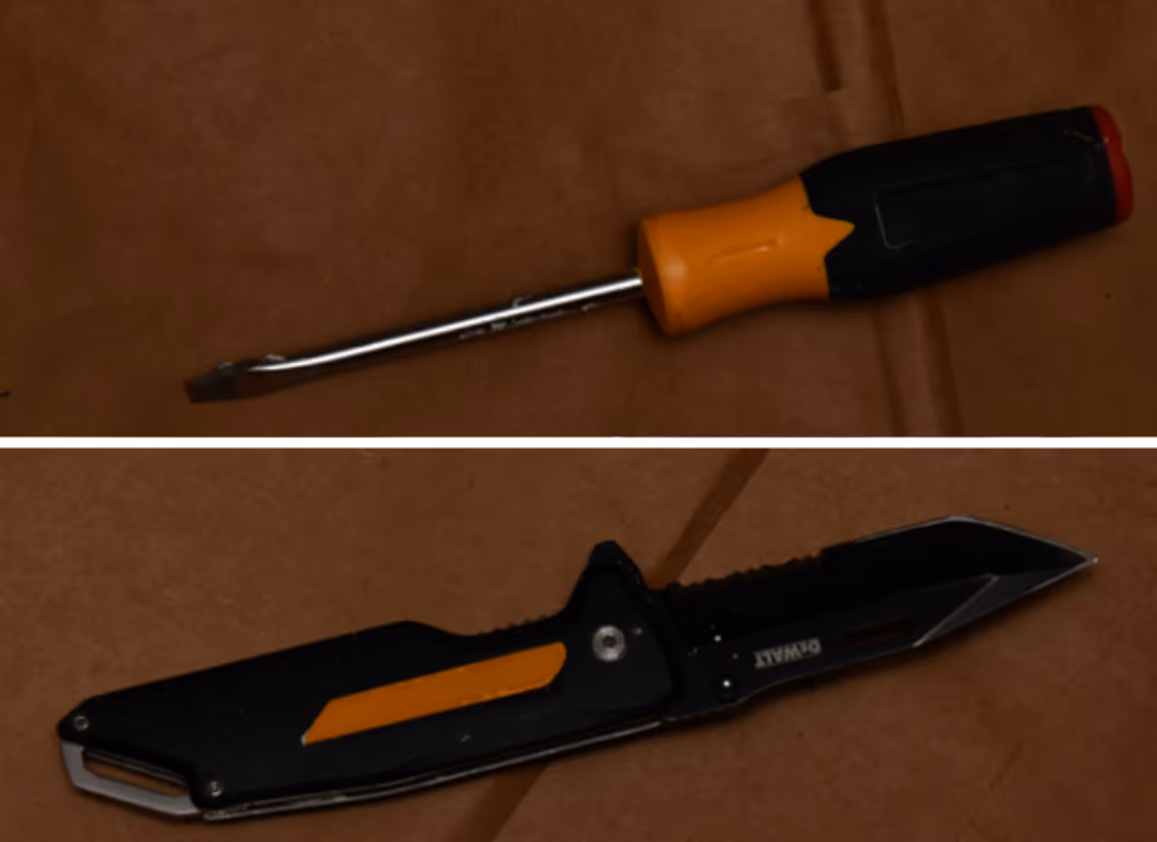 The knife and screwdriver. The knife and screwdriver.
