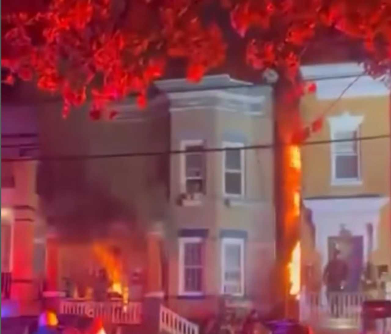 A fire in North Bergen