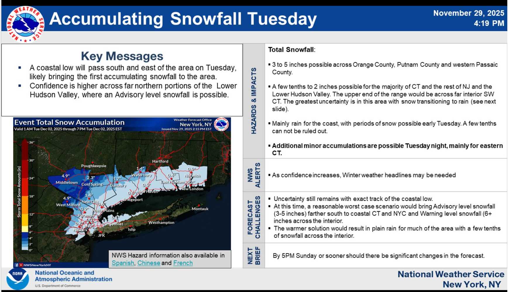 
The National Weather Service forecast for the snow.
