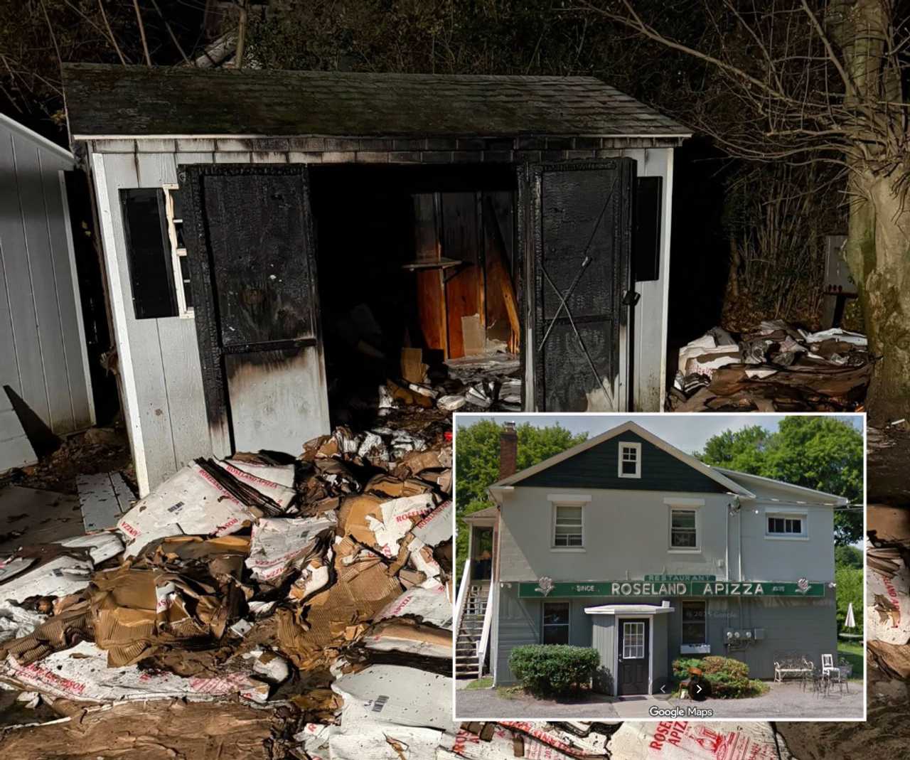 A shed outside of Roseland’s Apizza in Derby was set on fire on Thanksgiving. A 27-year-old man has been charged with arson. A shed outside of Roseland’s Apizza in Derby was set on fire on Thanksgiving. A 27-year-old man has been charged with arson.