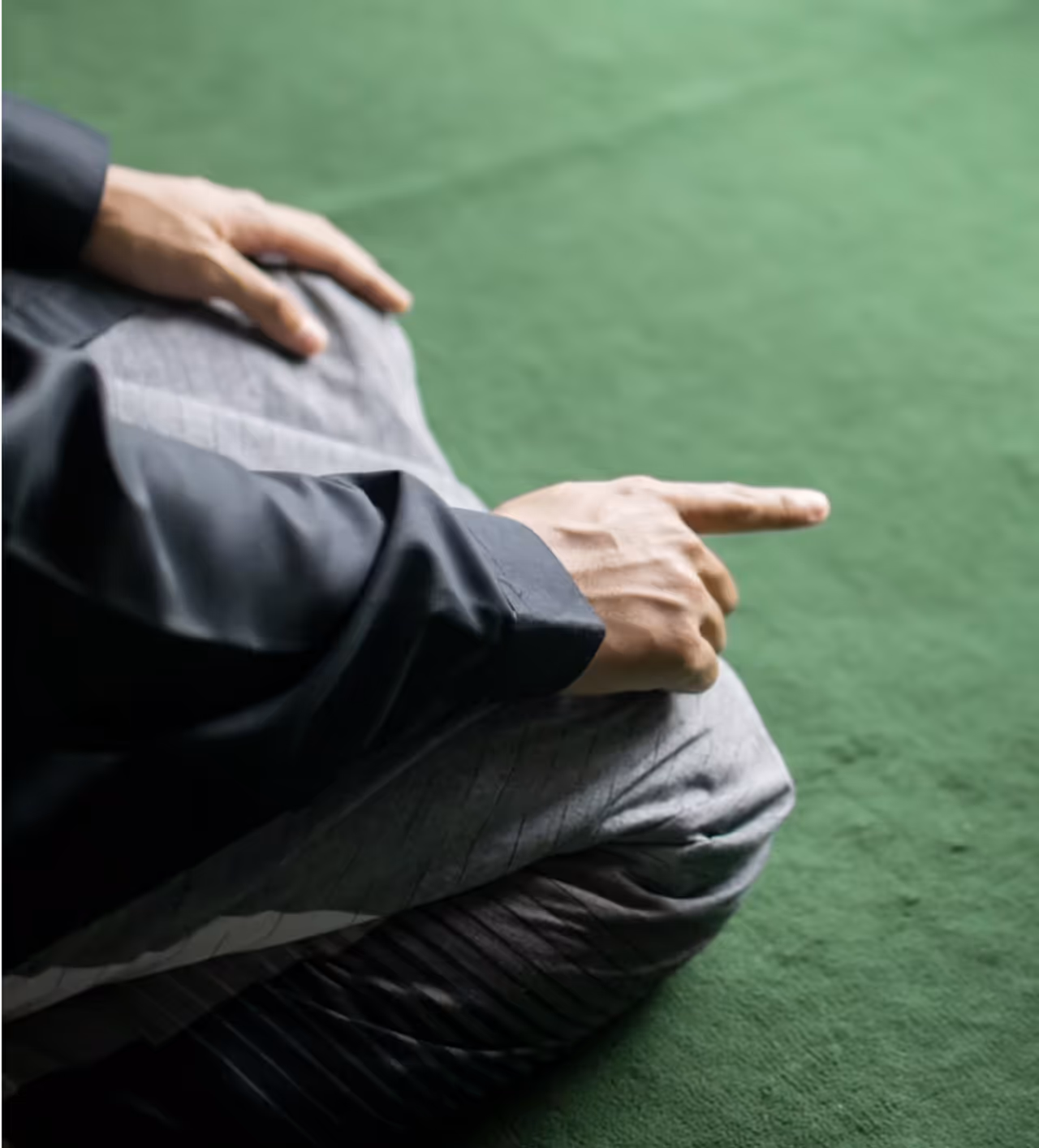 A muslim man in salah.