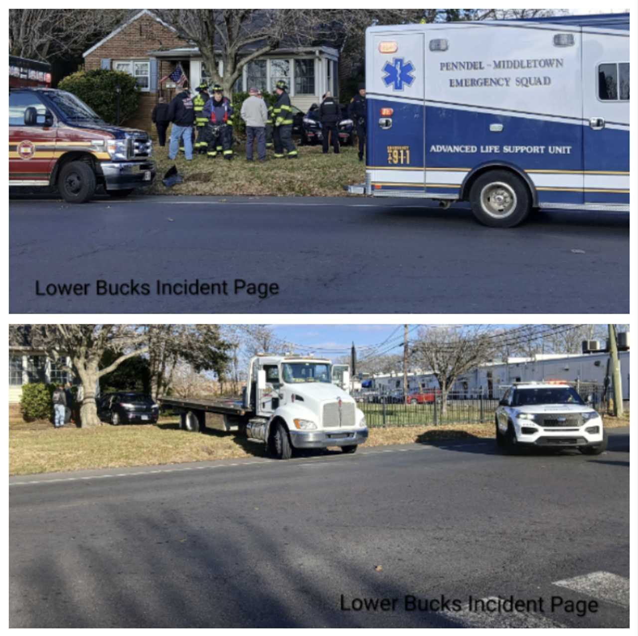 The scene of the car into a home in Bristol Township. The scene of the car into a home in Bristol Township.