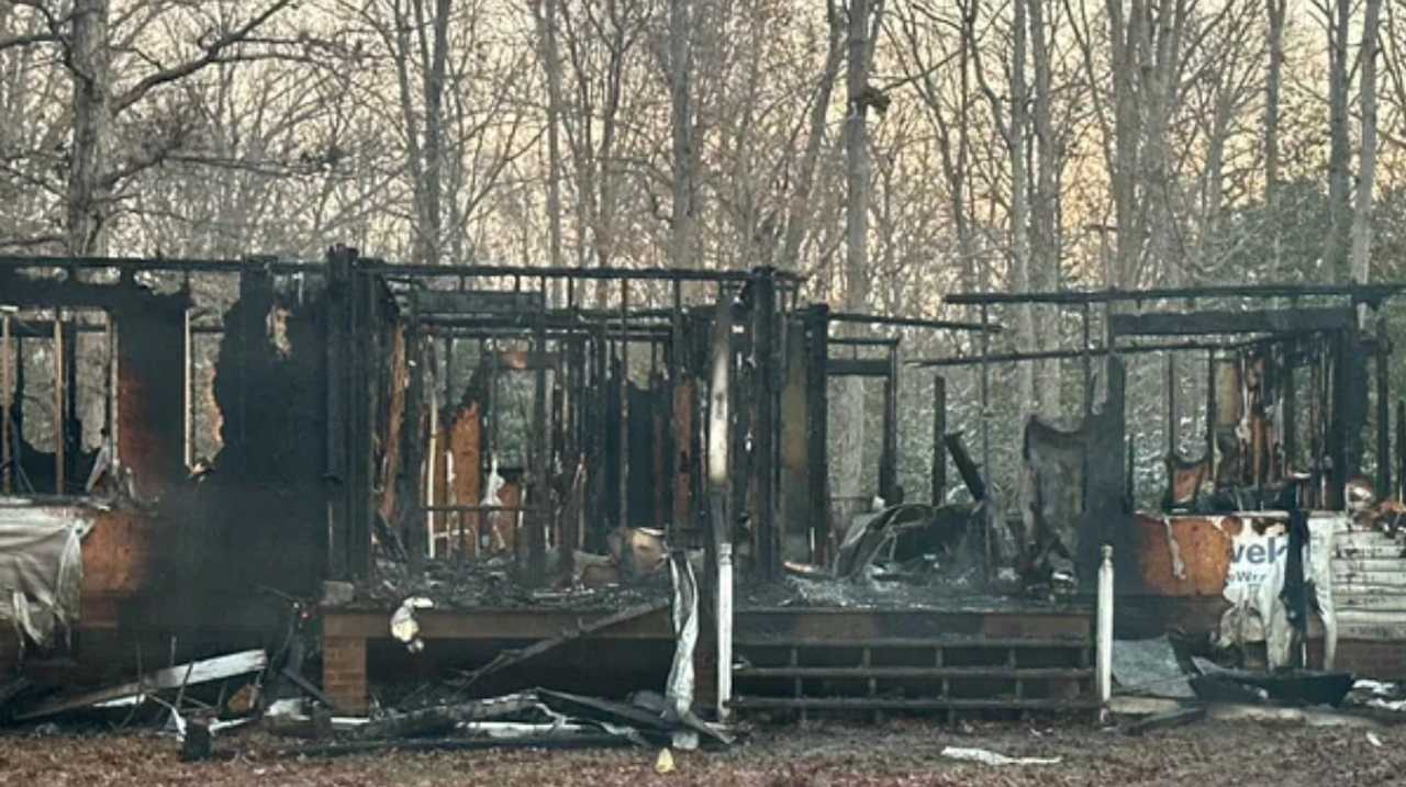 The fire in Virginia left the family with nothing. The fire in Virginia left the family with nothing.